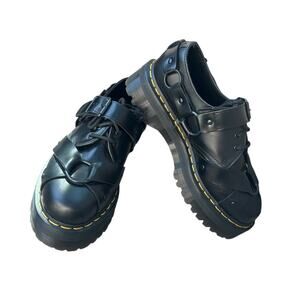 dr marten 1461 quad harness unisex punk boots size 7uk, mens 8, womens 9